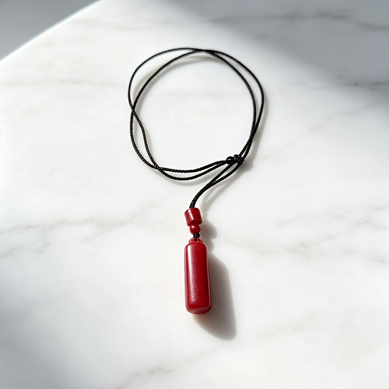 Bohemian Style Cinnabar Centerpiece Pendant Necklace